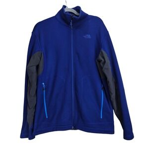 The North‎ Face Mens Full Zip Jacket Medium Blue Gray Fleece Athletic Outdoors